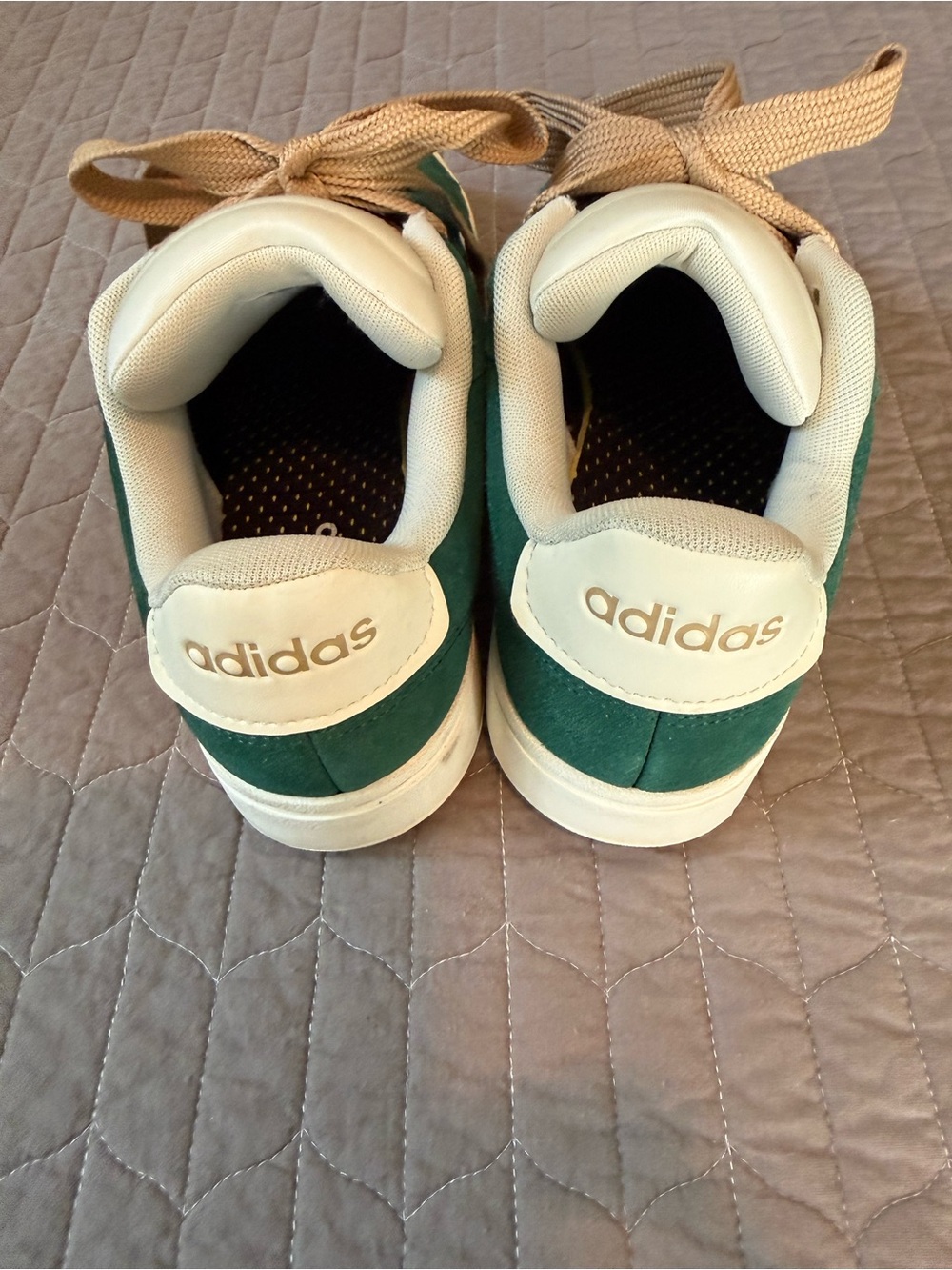 adidas Women’s Grand Court Alpha Suede Sneakers in Green and Cream - Picture 4 of 9